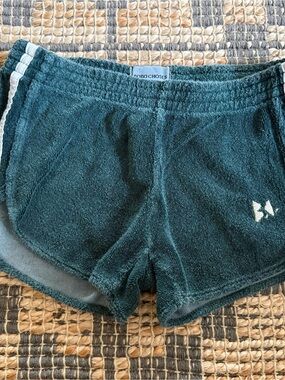 Bobo Choses Dark Green Terry Shorts Girls size 6-7